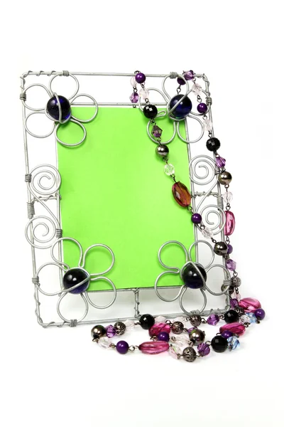 Picture frame green key — Stock Photo, Image