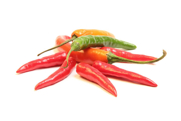 Red and green chillies