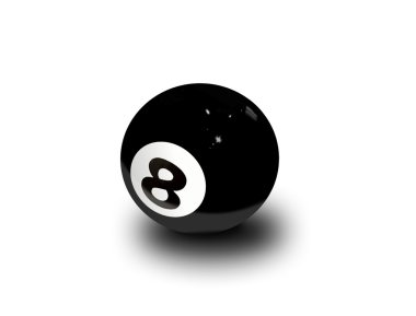 Eight ball over white clipart
