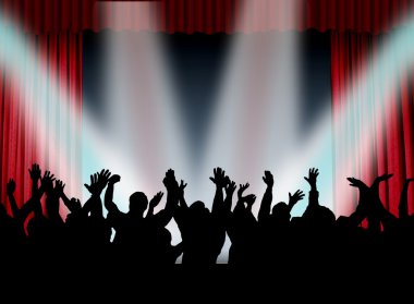 Crowd in concert clipart