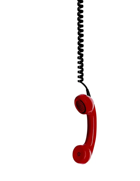 Telephone receiver and cord — Stock Photo, Image