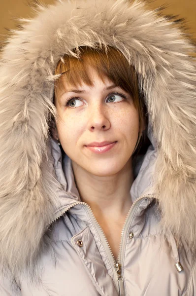 stock image Woman in a gray coat