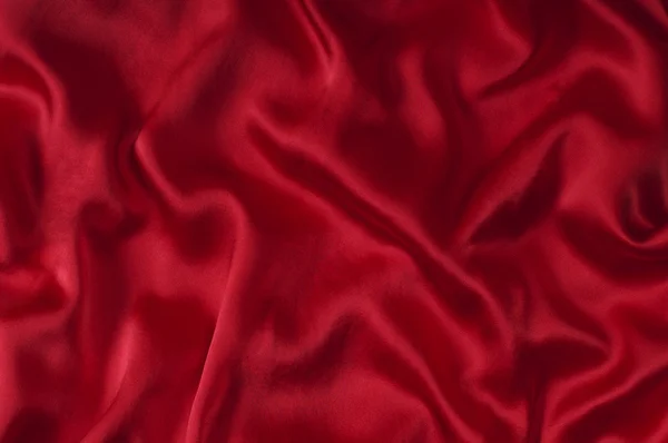 Pozadí Jasně Červeného Hedvábí Vlnami — Stock fotografie
