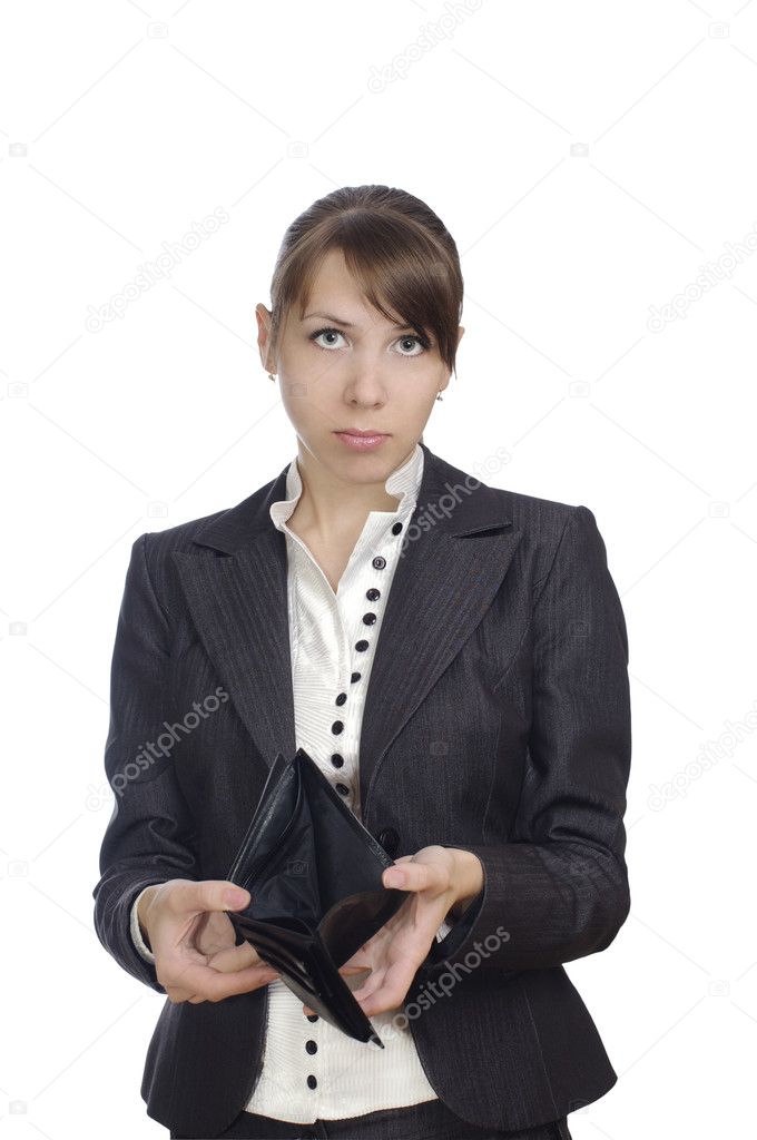 Woman with empty purse