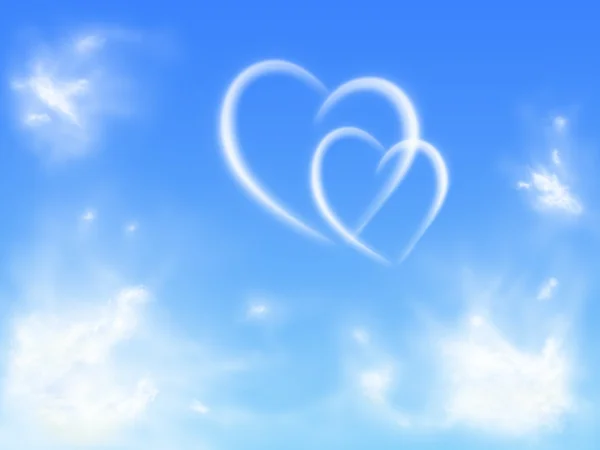 Corações no céu — Fotografia de Stock