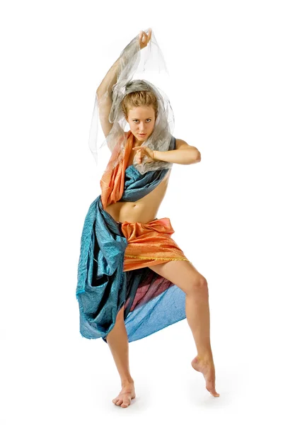Stilize oryantal elbiseli kız — Stok fotoğraf
