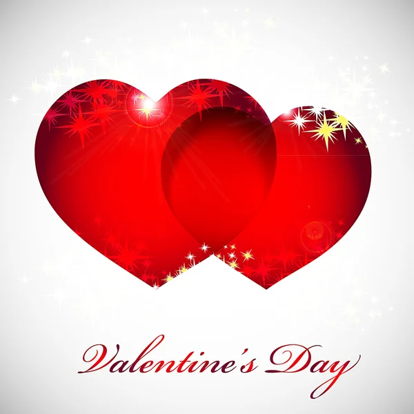 Carte Saint Valentin Avec Coeurs Rouge Orange Jaune Bleu — Image vectorielle
