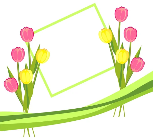 Karta z tulipany — Wektor stockowy