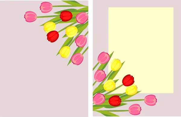 Tarjeta con tulipanes — Archivo Imágenes Vectoriales