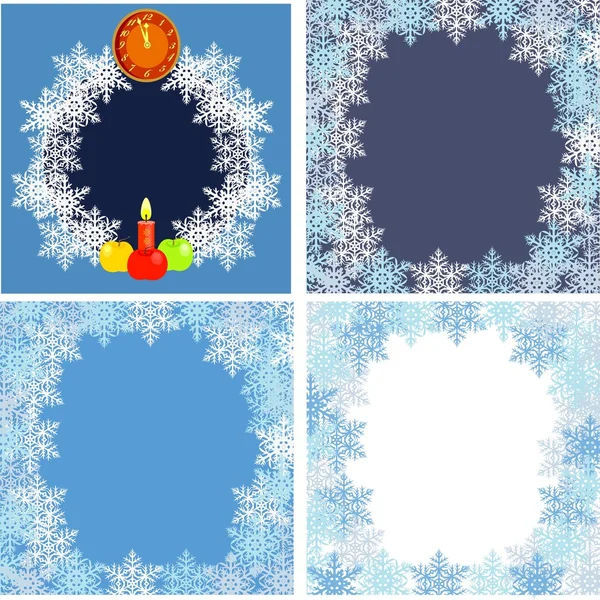 Cartolina con fiocco di neve — Vettoriale Stock