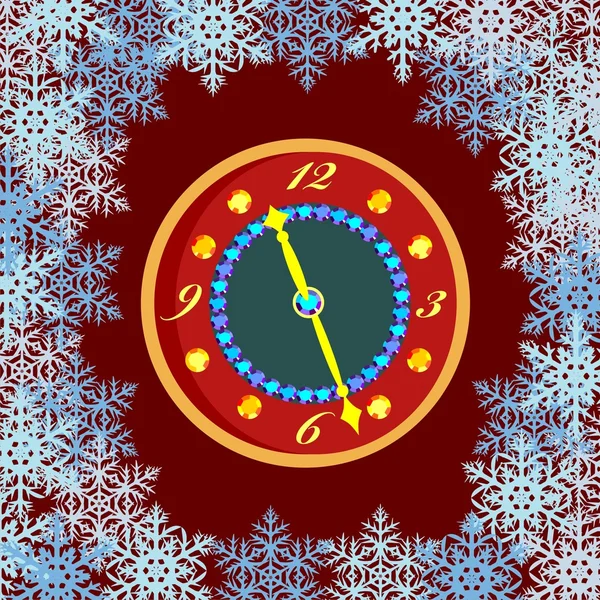 Carte postale avec flocons de neige — Image vectorielle