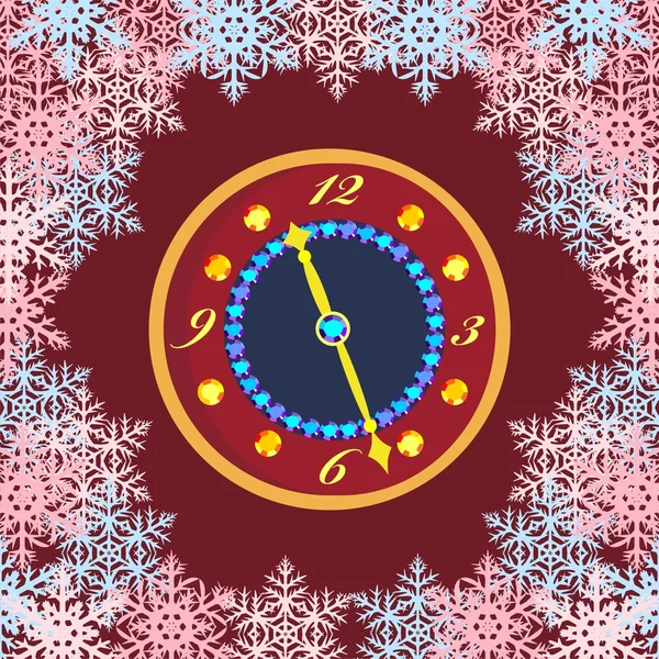 Carte postale avec flocons de neige — Image vectorielle