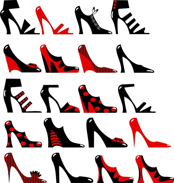 Moderiktiga kvinnor skor — Stock vektor