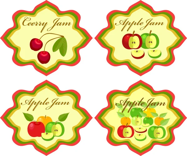 Etykiety owoców — Wektor stockowy