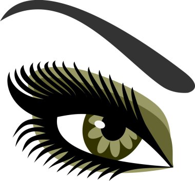 Women's eyes green clipart