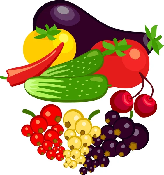 野菜や果実のスグリ チェリー — ストックベクタ