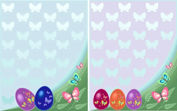 Kartpostal Ile Paskalya Yumurtaları — Stok Vektör