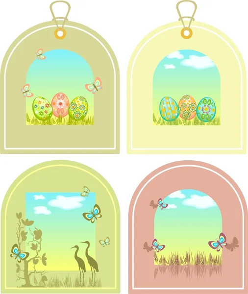 Easter Tags Eggs — Stock Vector