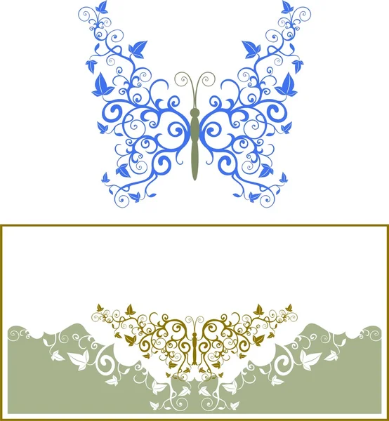 Abstract Floral Vlinder — Stockvector