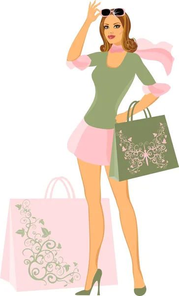 Shopping Femmes — Image vectorielle