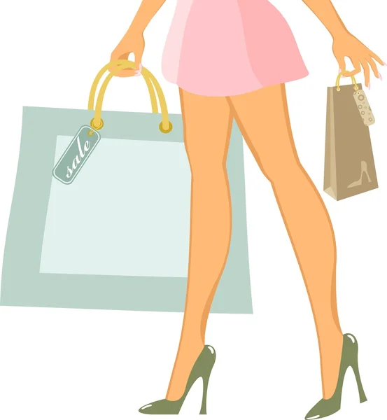Shopping Frauen — Stockvektor