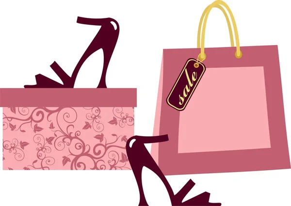 靴のショッピング バッグ — ストックベクタ