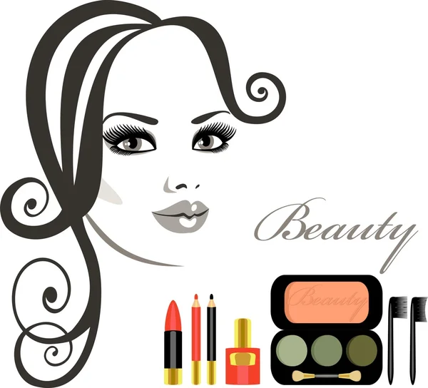 Makeup Hairstyle — Stock Vector