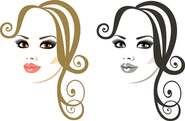 Maquillage et coiffure — Image vectorielle