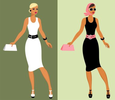 Fashion 80's of last century clipart