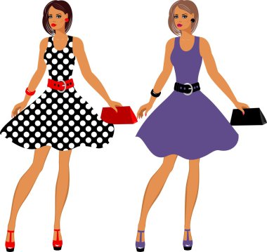 Fashion 80's of last century clipart