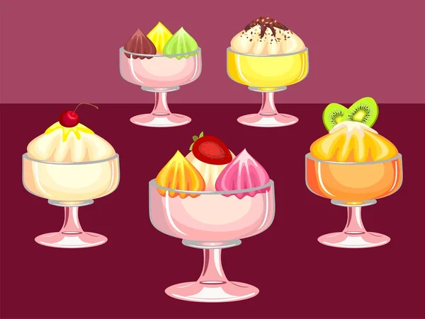 Berry desserts — Stock Vector