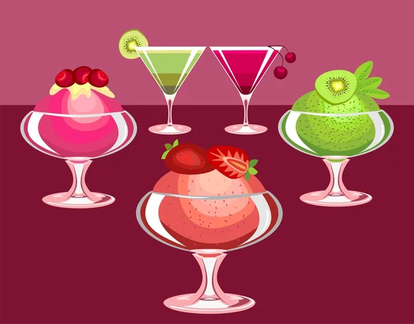 Berry desserts — Stockvector