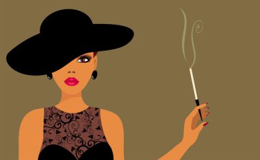 Lady in a hat clipart