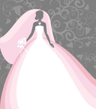 Bride in a veil clipart