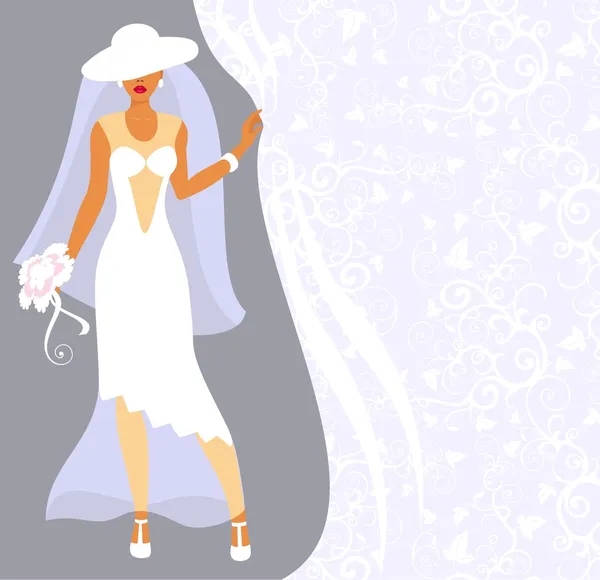 帽子の花嫁 — ストックベクタ