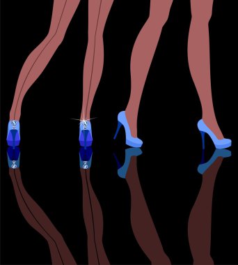 Female feet in blueshoes. clipart