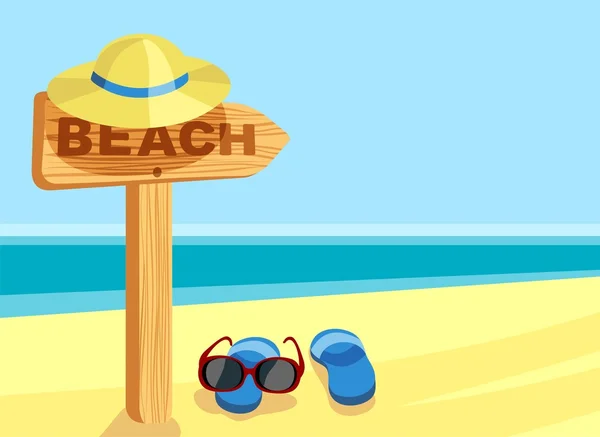 Panneau de plage — Image vectorielle