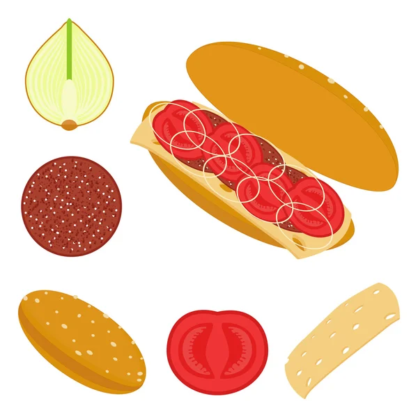 stock vector Sandwich with tomatoes