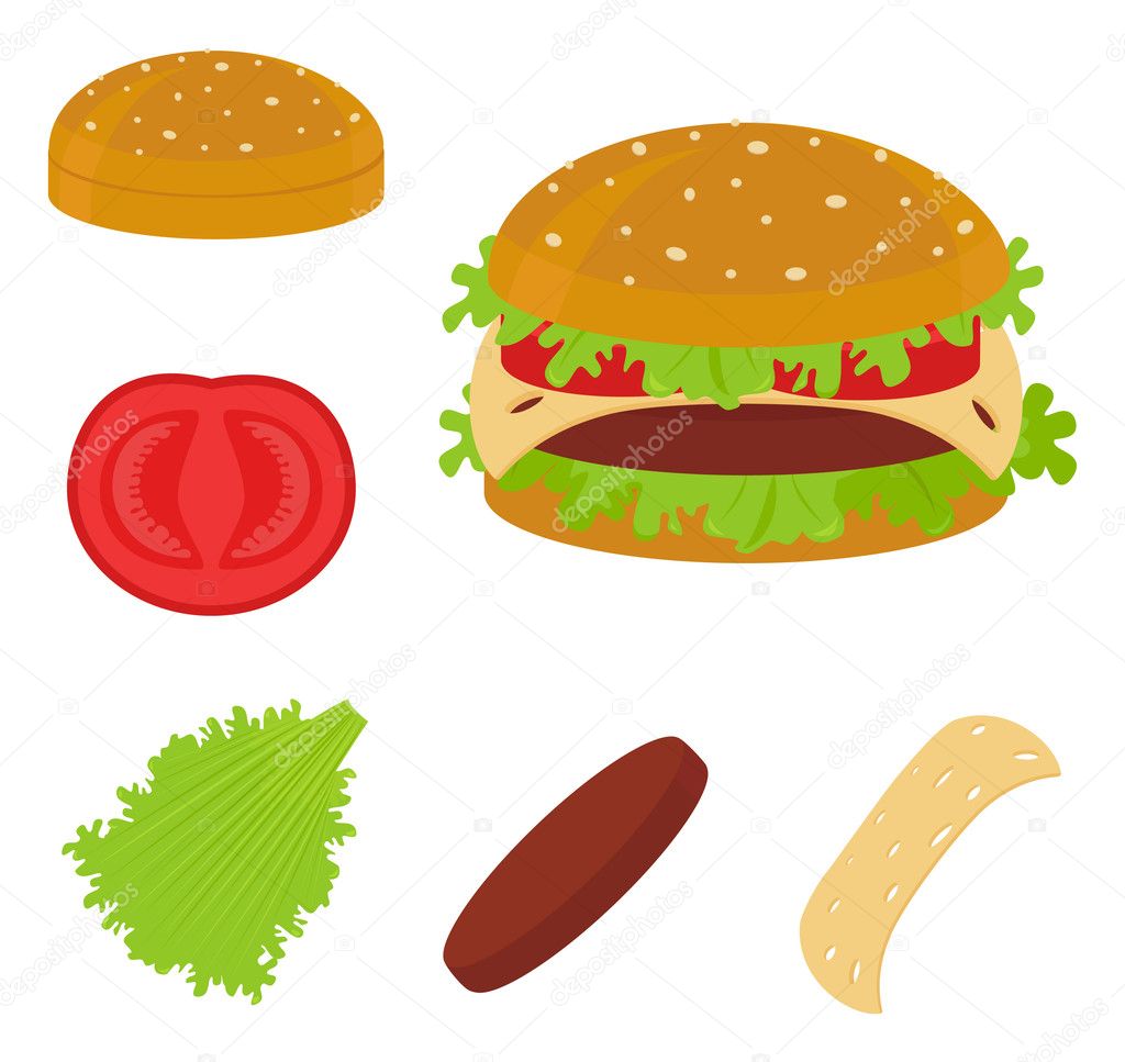 Hamburger — Stock Vector © NatalyaProk #5333816