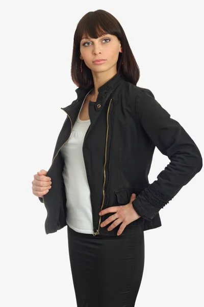 Beautiful woman in jacket — Stock Photo, Image