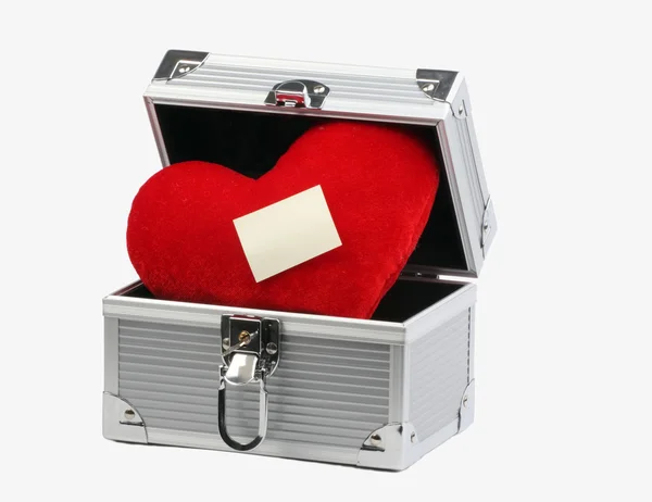 Box with heart and clear sheet — Stock Photo, Image