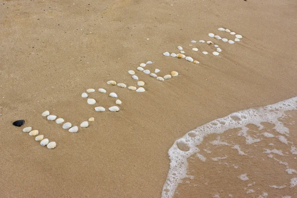 I Love you in sand — Stock Photo, Image