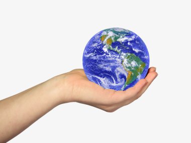 Earth in woman's hands clipart