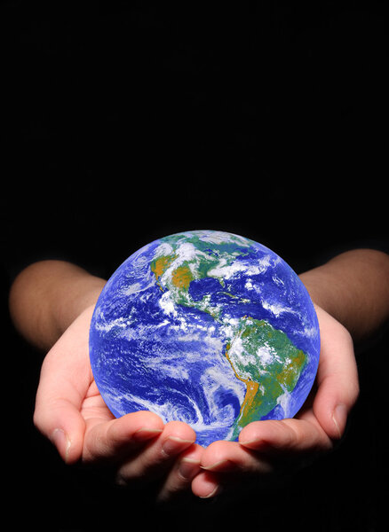 Earth in woman's hands