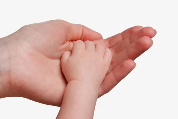 Mutter hält die Hand ihres Kindes — Stockfoto