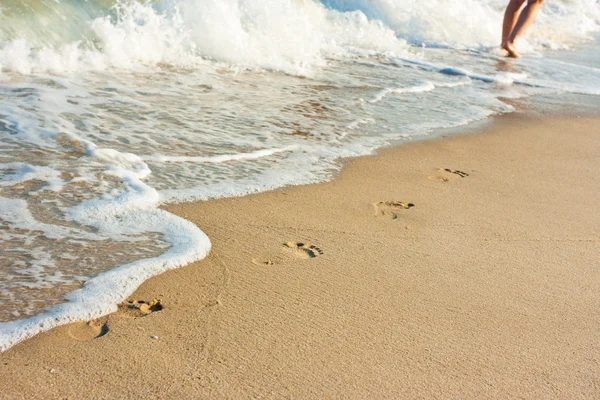 Пляжная Прогулка Морскому Песчаному Пляжу — стоковое фото