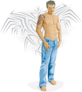 Sexy young man clipart