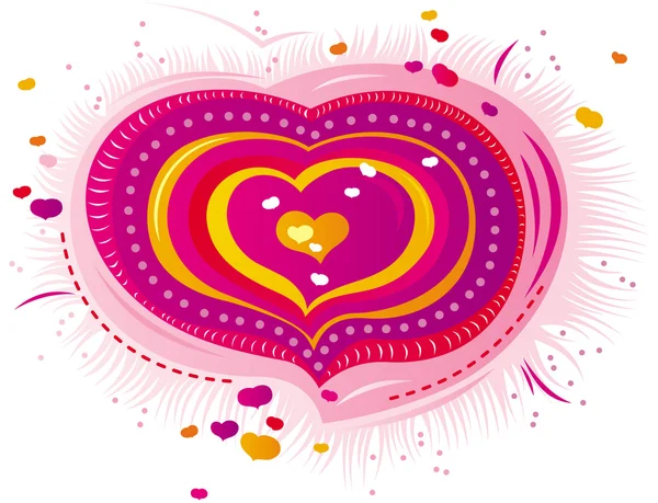 Pink heart for Valentine — Stock Vector