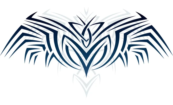 stock vector Abstract ornament in the form of wings in the style of tattoos