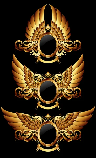 Set of heraldic shields — Stock Vector